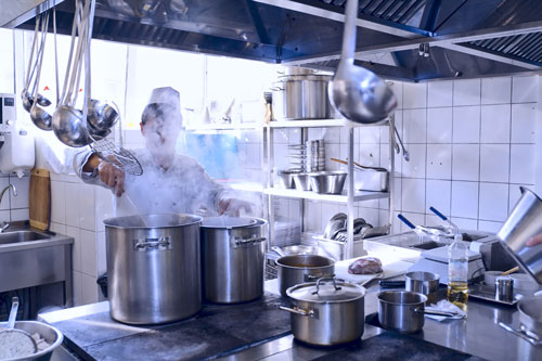 Chef working on the kitchen