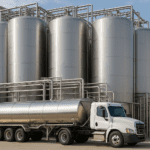 creamery equipment: tanks and delivery vehicle