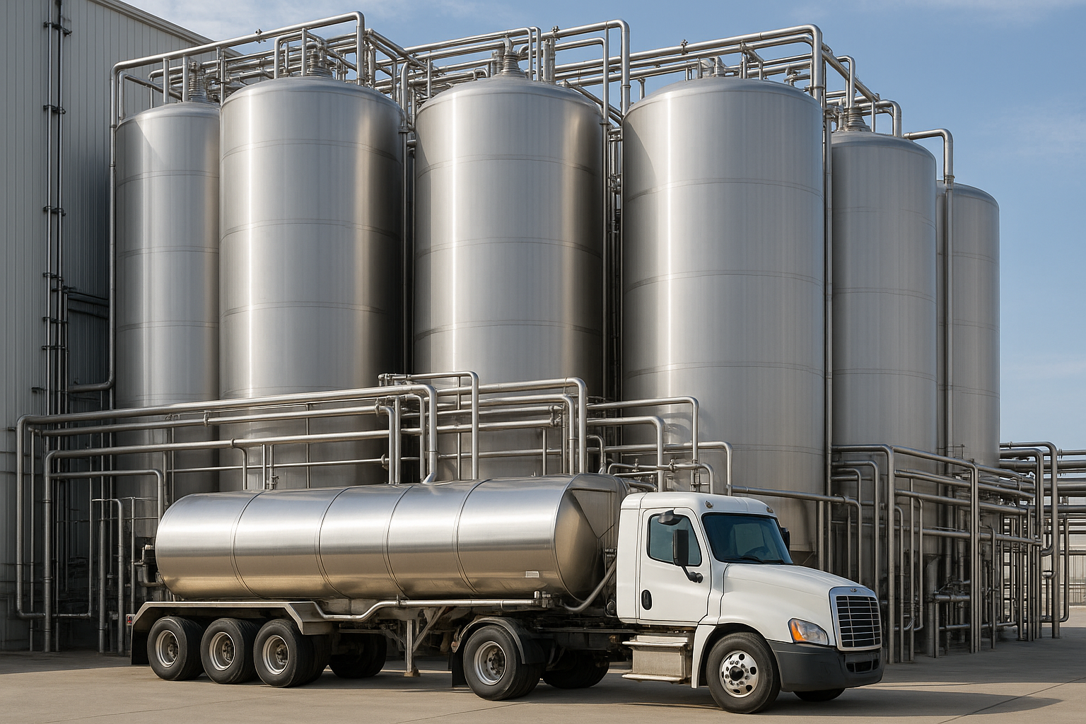 creamery equipment: tanks and delivery vehicle